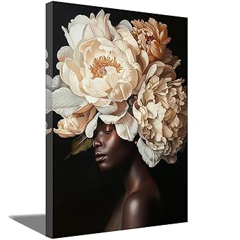 水彩画 女性のポートレート 花のモチーフフランス人画家　サイン入り Amazon.co.jp: 絵画 すずらん 花の絵 玄関 「巡る幸せを花束に